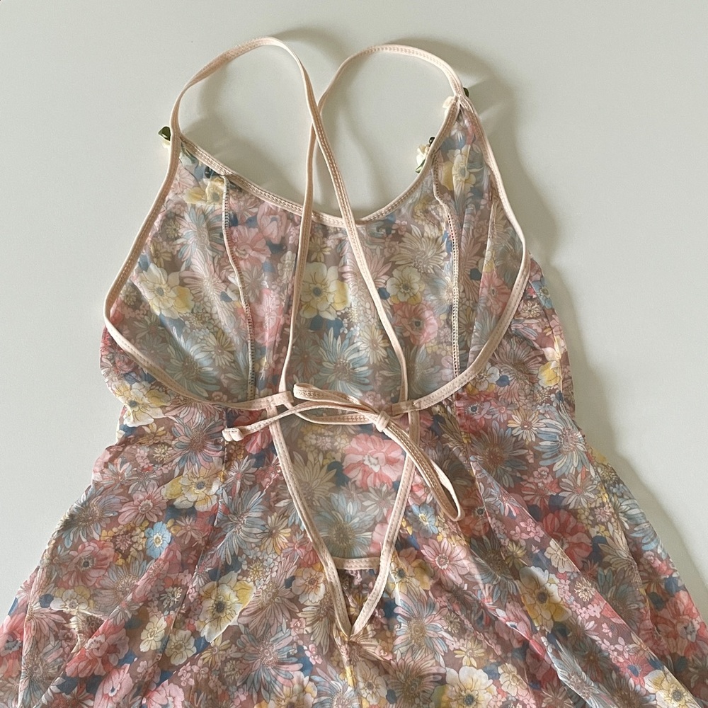 Floral Sheer Mini Dress Cover Up - Picture 5 of 16